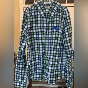 Abercrombie Boys, long sleeve button up shirt. Sz Large